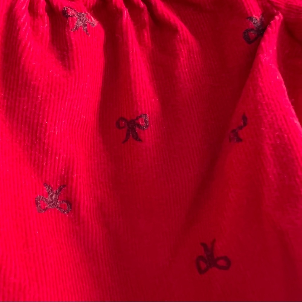 Carters Red Ribbon Patterned Bubble Romper 6m - Picture 2 of 4